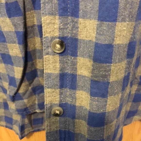 Sonoma life and style size large blue and grey Buffalo checkered long sleeve - Picture 6 of 7